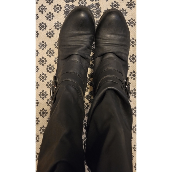 Carlos By Carlos Santana Women's Claudia Wide Calf Motorcycle Boot, Black, 7 M U - Picture 8 of 11